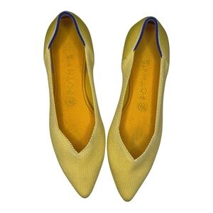 Rothy's Vibrant Yellow Flats with Blue Trim W8.5